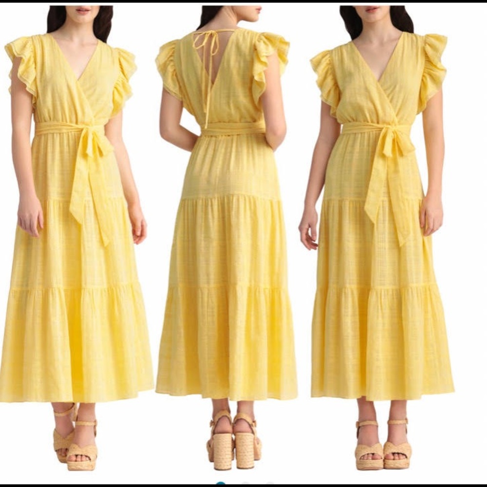 Maggy London yellow maxi dress